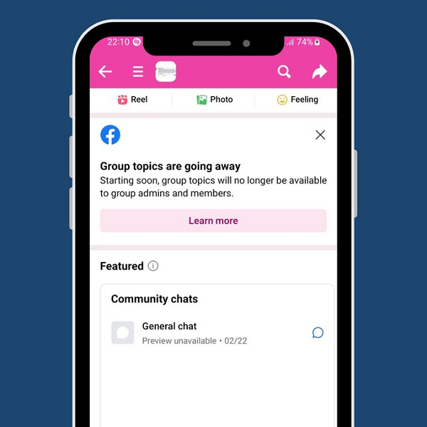 Facebook group topics