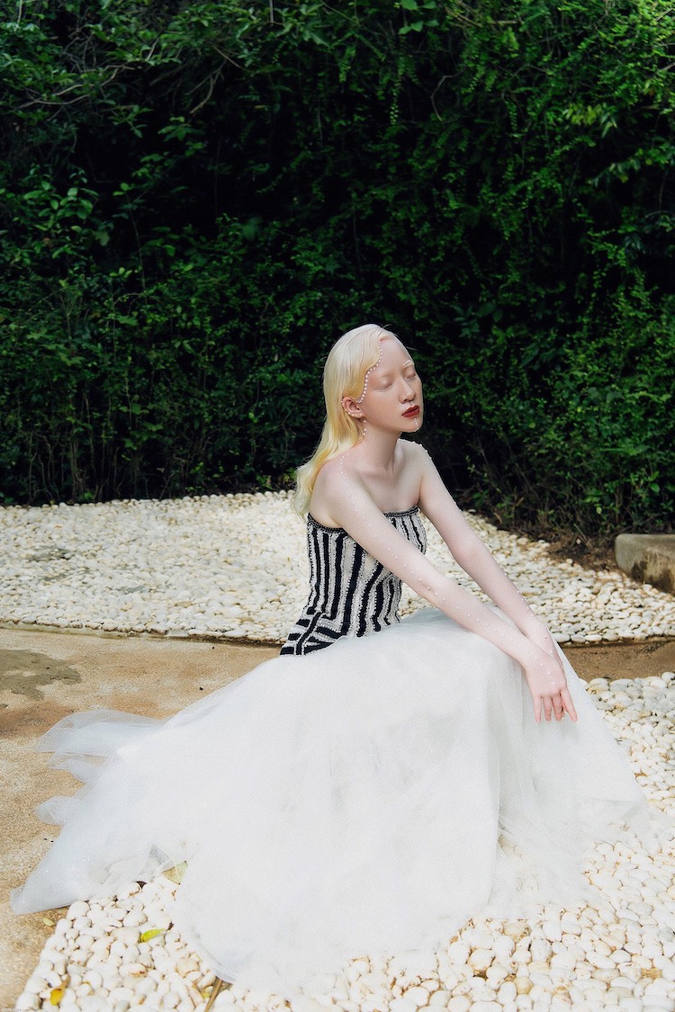 Vietnamese designer recruits albino model for new collection