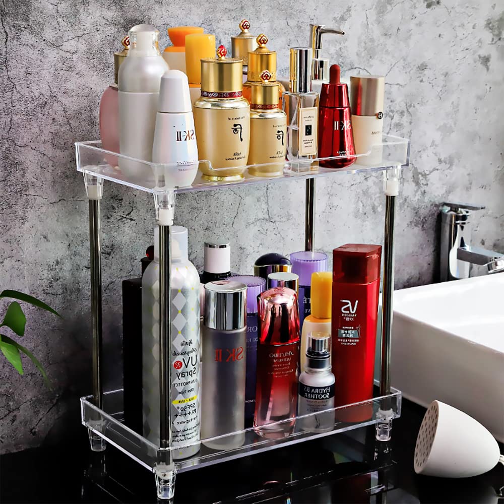 Bathroom Organizer Countertop, 2-Tire Skincare Organizers Vanity Tray  Corner Shelf for Makeup Cosmetic Perfume, Multi-Functional Acrylic  Organizer in Vanity Dresser Bathroom Kitchen Living Room etc. :  Amazon.com.au: Kitchen & Dining