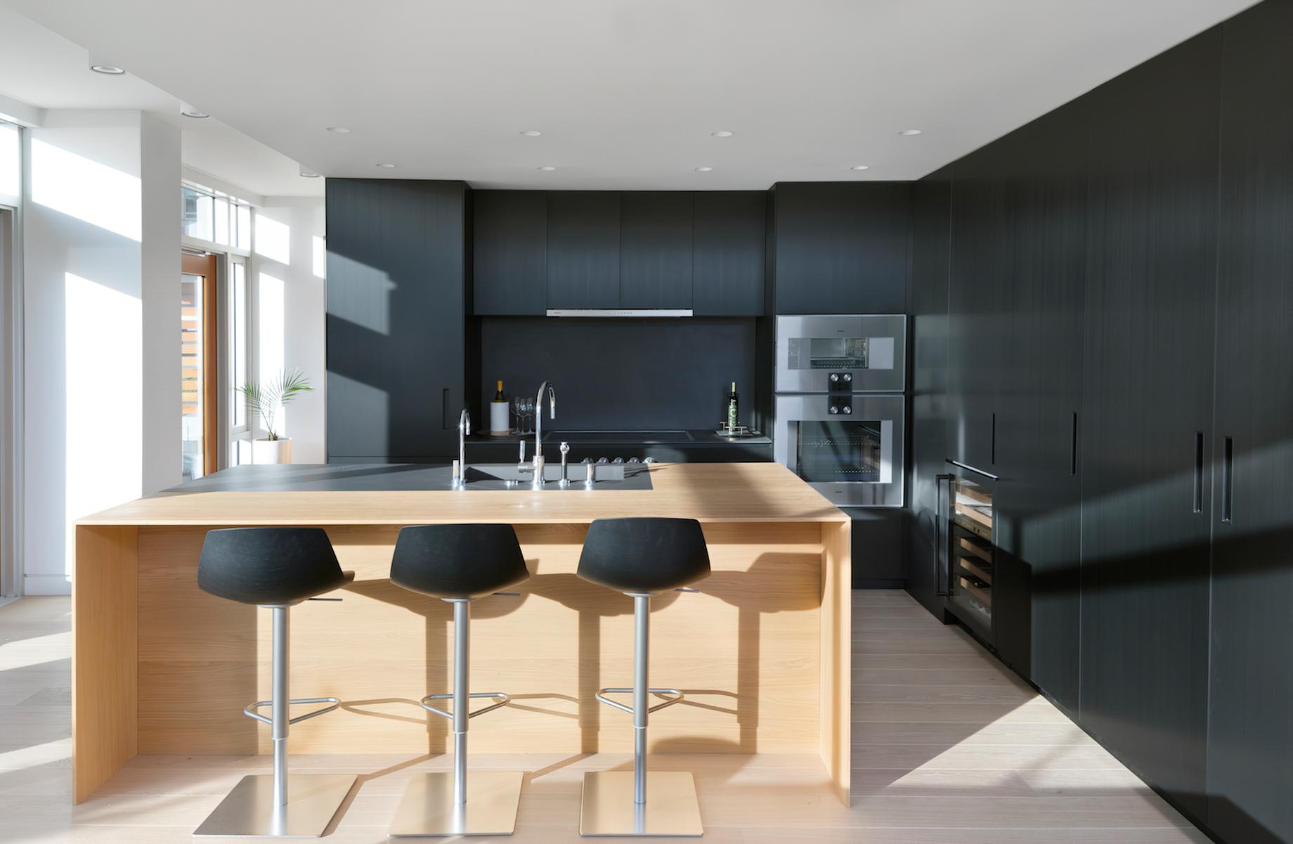 Black kitchen design with good natural lighting by Hodgson Design Associates - Vancouver, BC, Canada : r/InteriorDesign