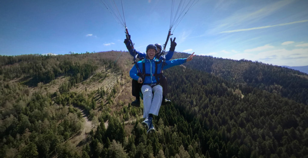 Paragliding near Tatra mountain in Slovakia