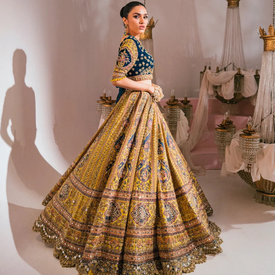 Heavy Yellow Bridal Lehenga Pakistani Wedding Dresses – UY COLLECTION